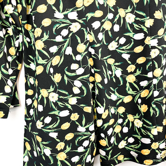 Tanjay Tulip Patterned Black, White & Yellow Summery Cardigan - Picture 8 of 10